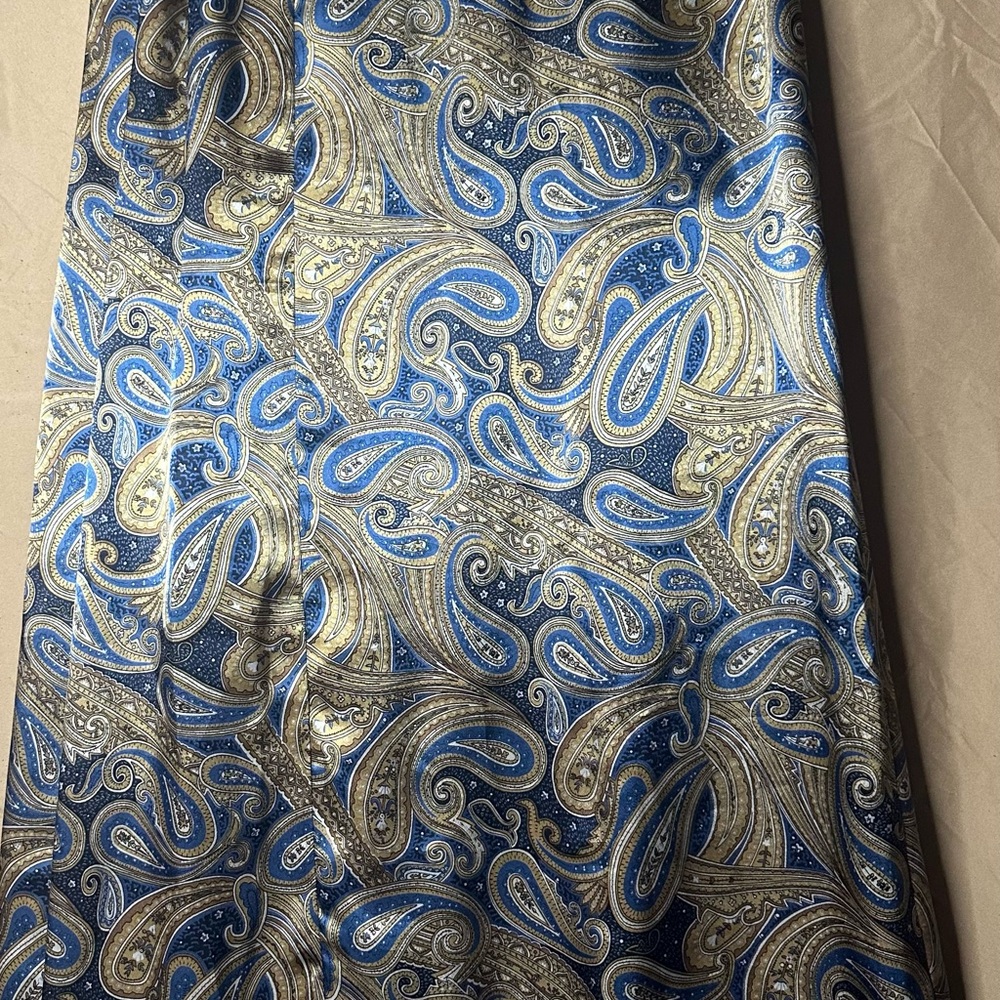 Leslie Fay Blue and Gold Paisley Scarf